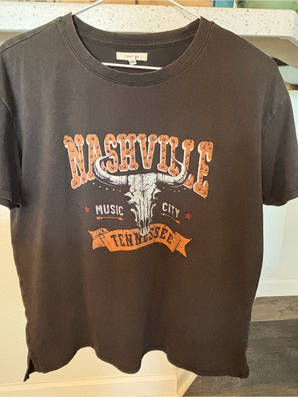 Maurices Gray Nashville Graphic Tee with Orange Print